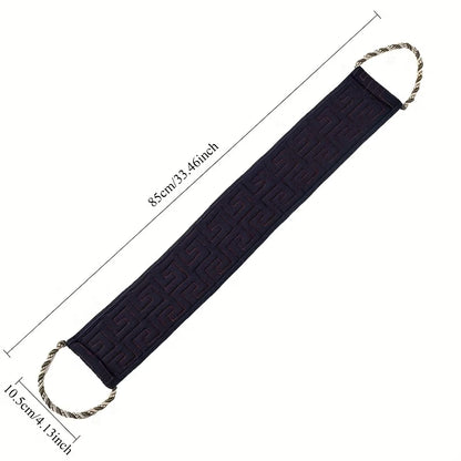Burete de baie exfoliant cu mânere, 85 cm, textură dublă