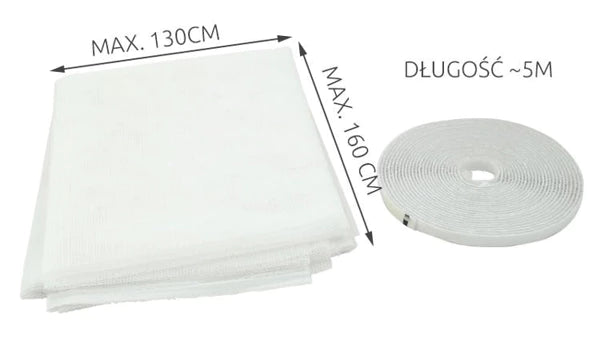 Plasă insecte fereastră, 160 cm x 130 cm, adeziv inclus