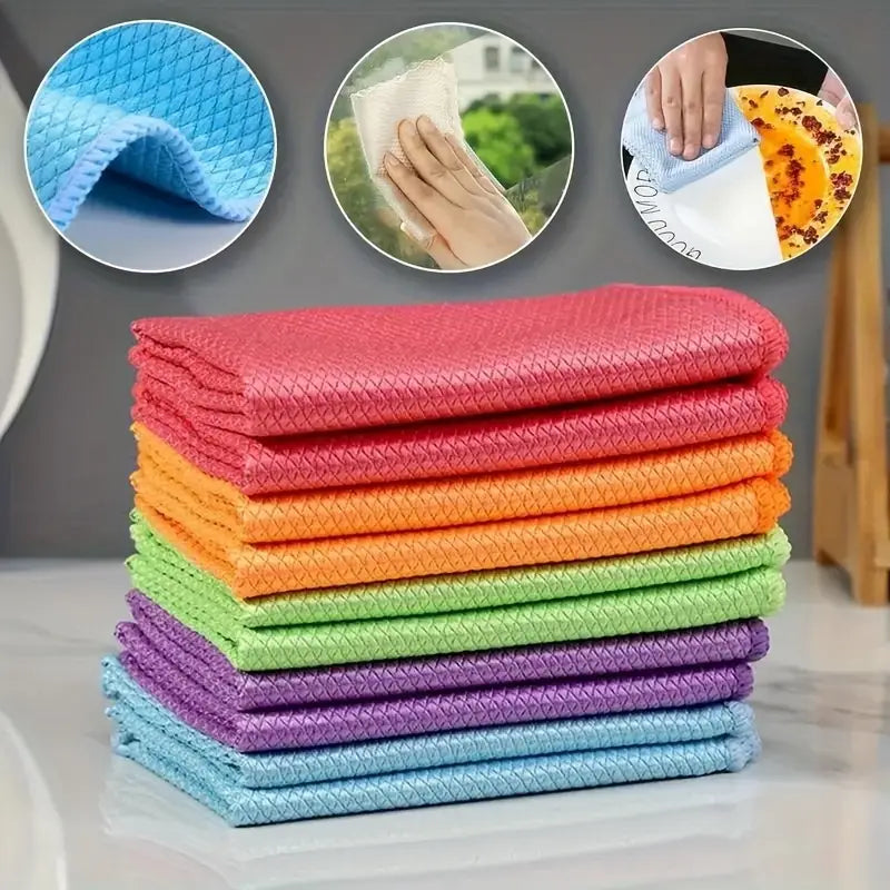 Set 5 prosoape din microfibră, model solzi de pește