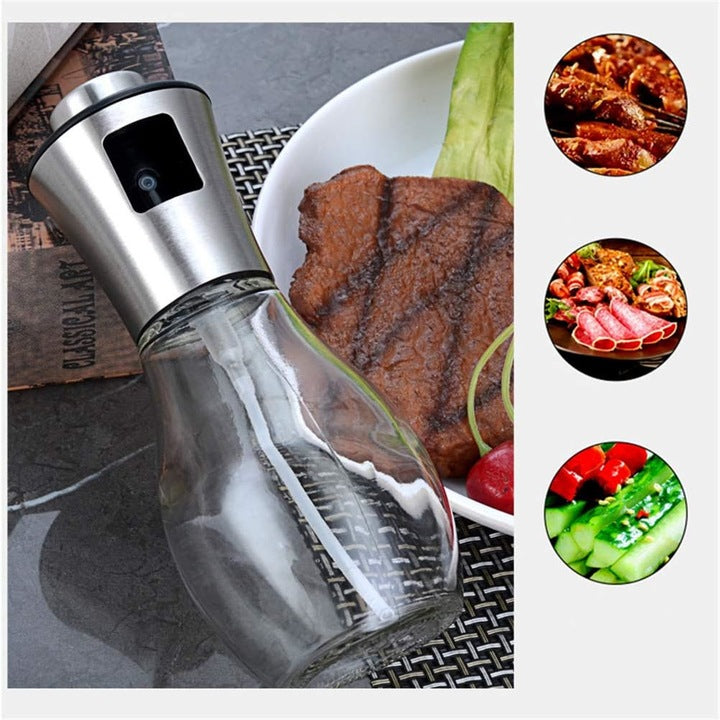 Pulverizator de ulei sau oțet din sticlă și inox, 200ml