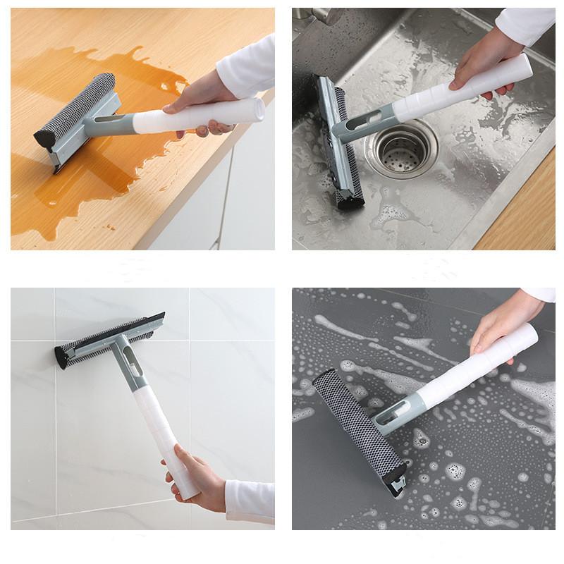 Racletă de geam cu pulverizator burete