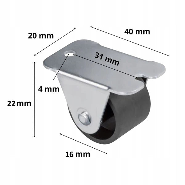 Set 4 rotițe pentru mobilier