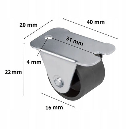 Set 4 rotițe pentru mobilier