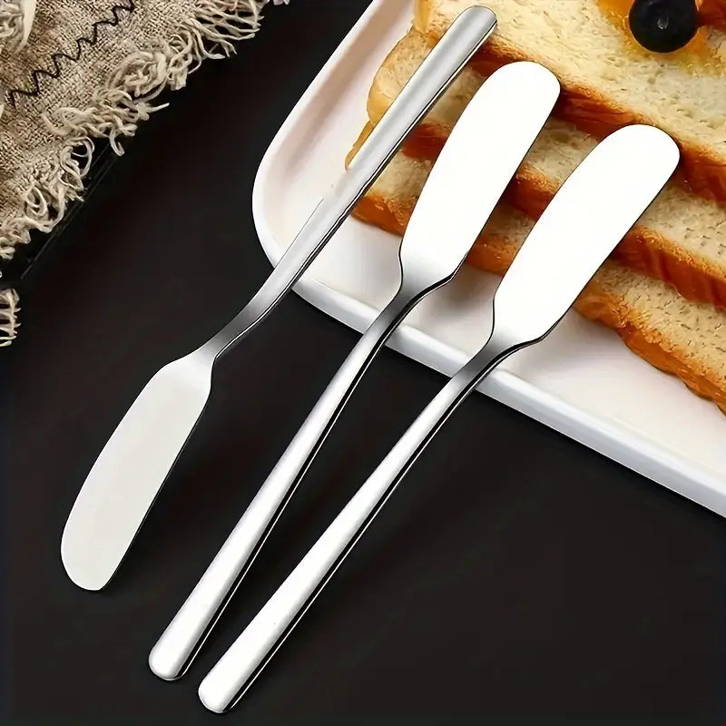 Set de 2 spatule din oțel inoxidabil pentru unt și brânză