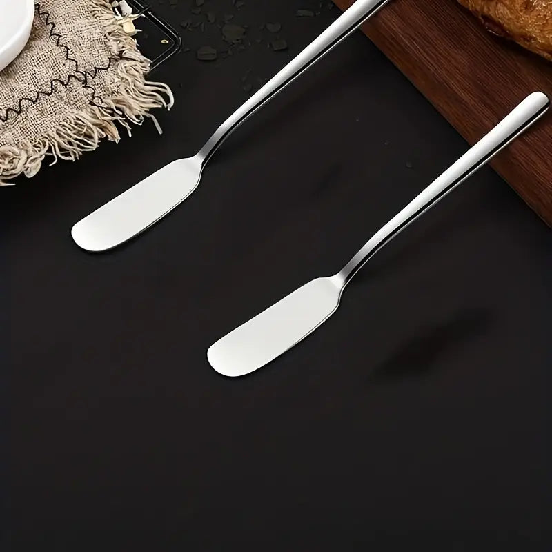 Set de 2 spatule din oțel inoxidabil pentru unt și brânză