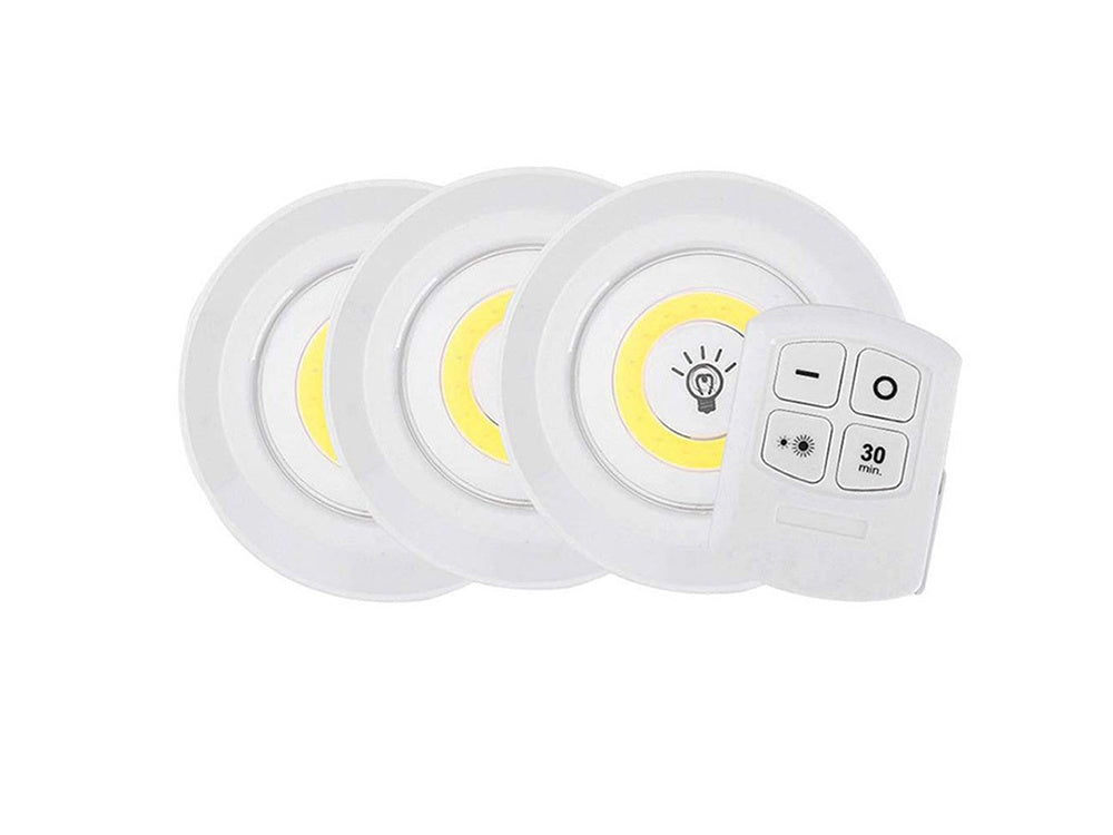 Set 3 lămpi LED, control prin telecomandă