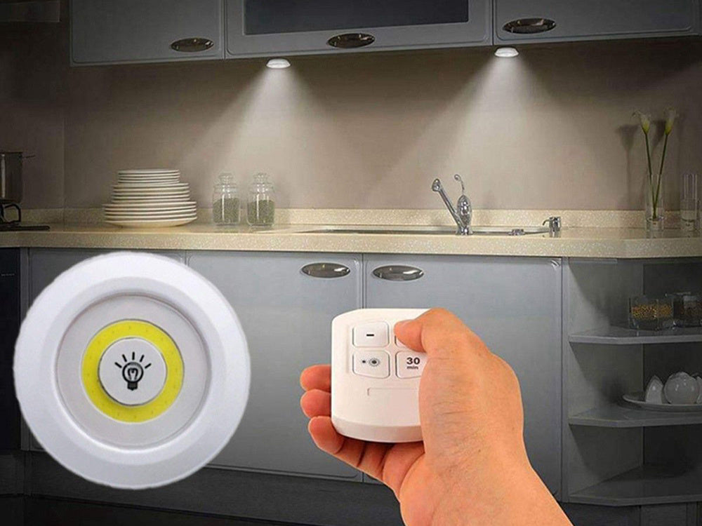 Set 3 lămpi LED, control prin telecomandă