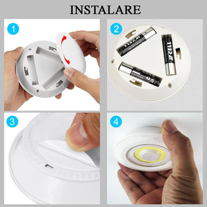 Set 3 lămpi LED, control prin telecomandă