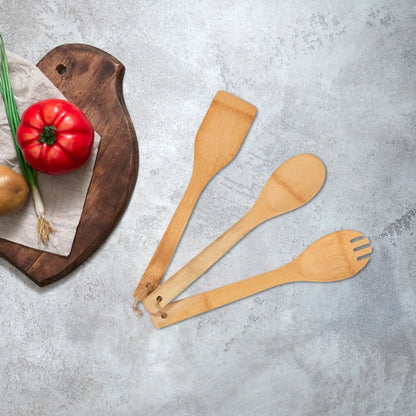 Set de 3 linguri din bambus