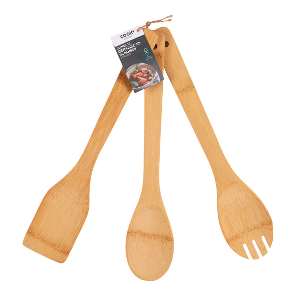 Set de 3 linguri din bambus