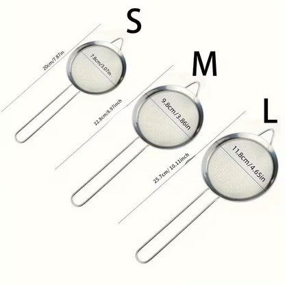 Set 3 strecurătoare din inox cu plasă fină