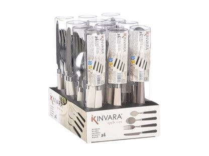 Set 4 tacâmuri, Kinvara, inox, argintiu