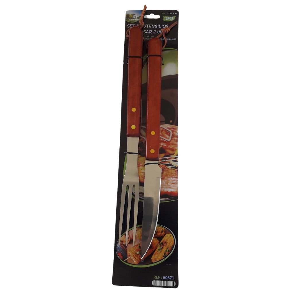 Set de 2 ustensile pentru grătar, 44 cm