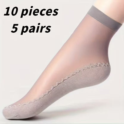 Șosete de damă din lycra, talpă întărită, 5 perechi