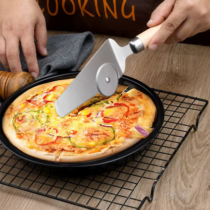 Spatulă cu cuțit pentru pizza sau tort, 29 cm