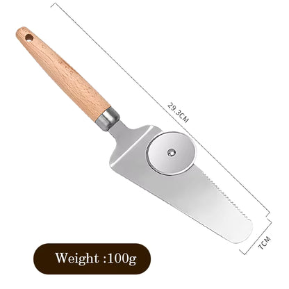 Spatulă cu cuțit pentru pizza sau tort, 29 cm