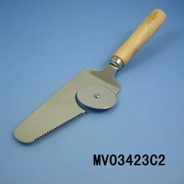 Spatulă cu cuțit pentru pizza sau tort, 29 cm
