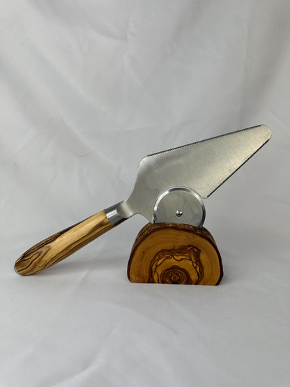 Spatulă cu cuțit pentru pizza sau tort, 29 cm