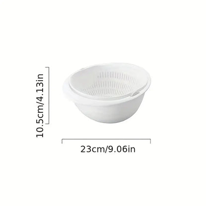 Coș și strecurătoare 2 în 1 cu scurgere pliabilă