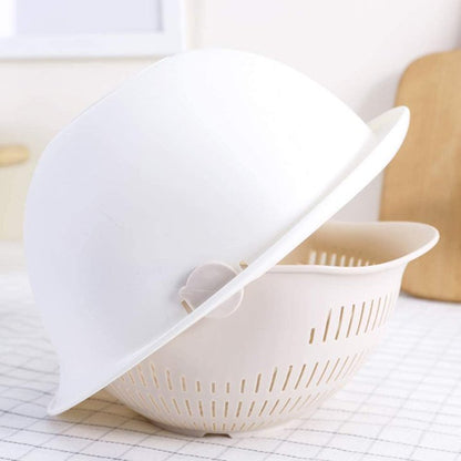 Coș și strecurătoare 2 în 1 cu scurgere pliabilă