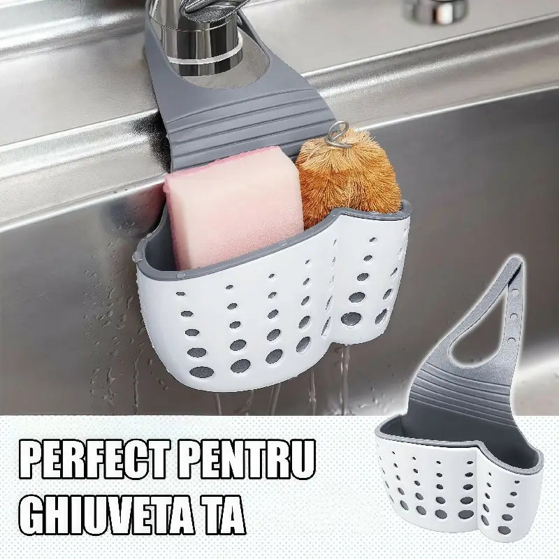 Coș scurgere dublu cu agățare pentru chiuvetă