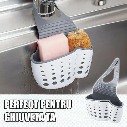 Coș scurgere dublu cu agățare pentru chiuvetă