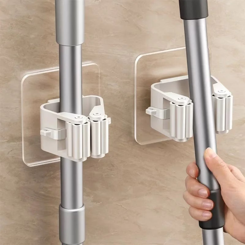 Set 2 bucăți suport de perete pentru mop și mătură