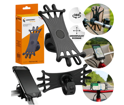 Suport pentru telefon cu prindere pe ghidon, 360°, universal