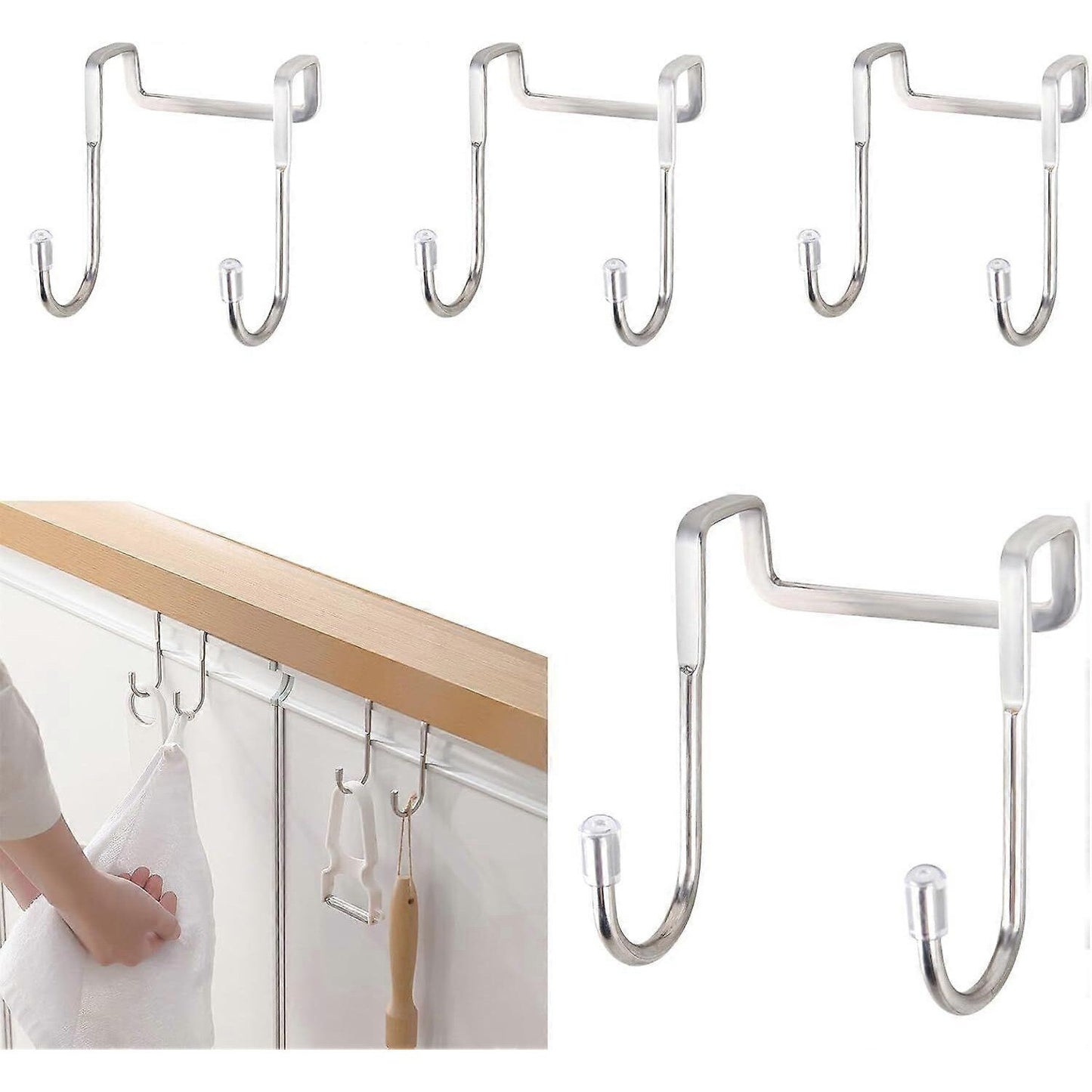 Cârlig suport ușă din inox, design dublu