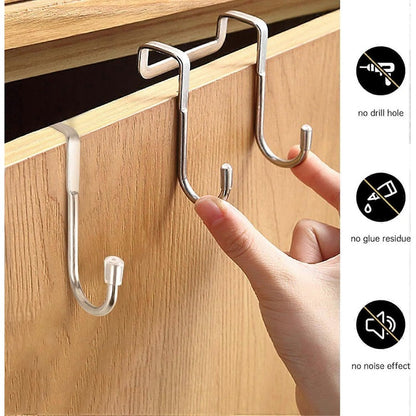 Cârlig suport ușă din inox, design dublu