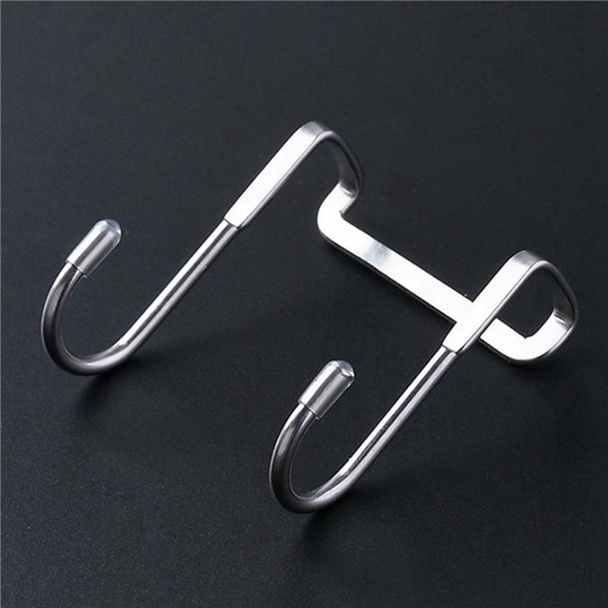 Cârlig suport ușă din inox, design dublu