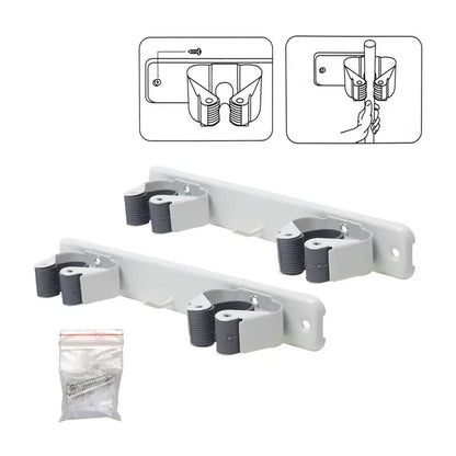 Suport de perete pentru mături din 2 cleme