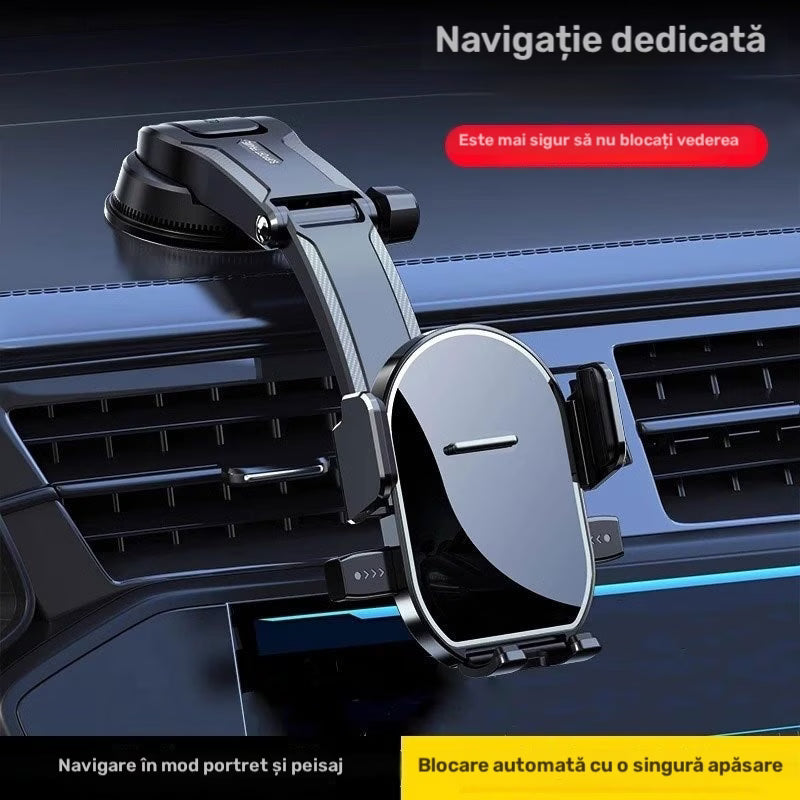 Suport pentru telefon cu braț telescopic și ventuză de fixare