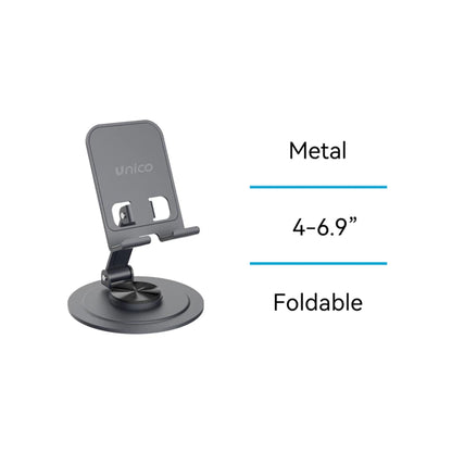 Suport telefon din metal, pliabil la 360°