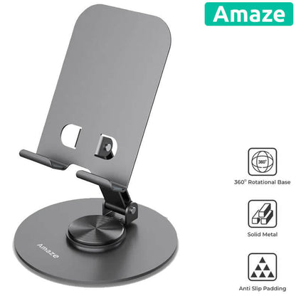 Suport telefon din metal, pliabil la 360°