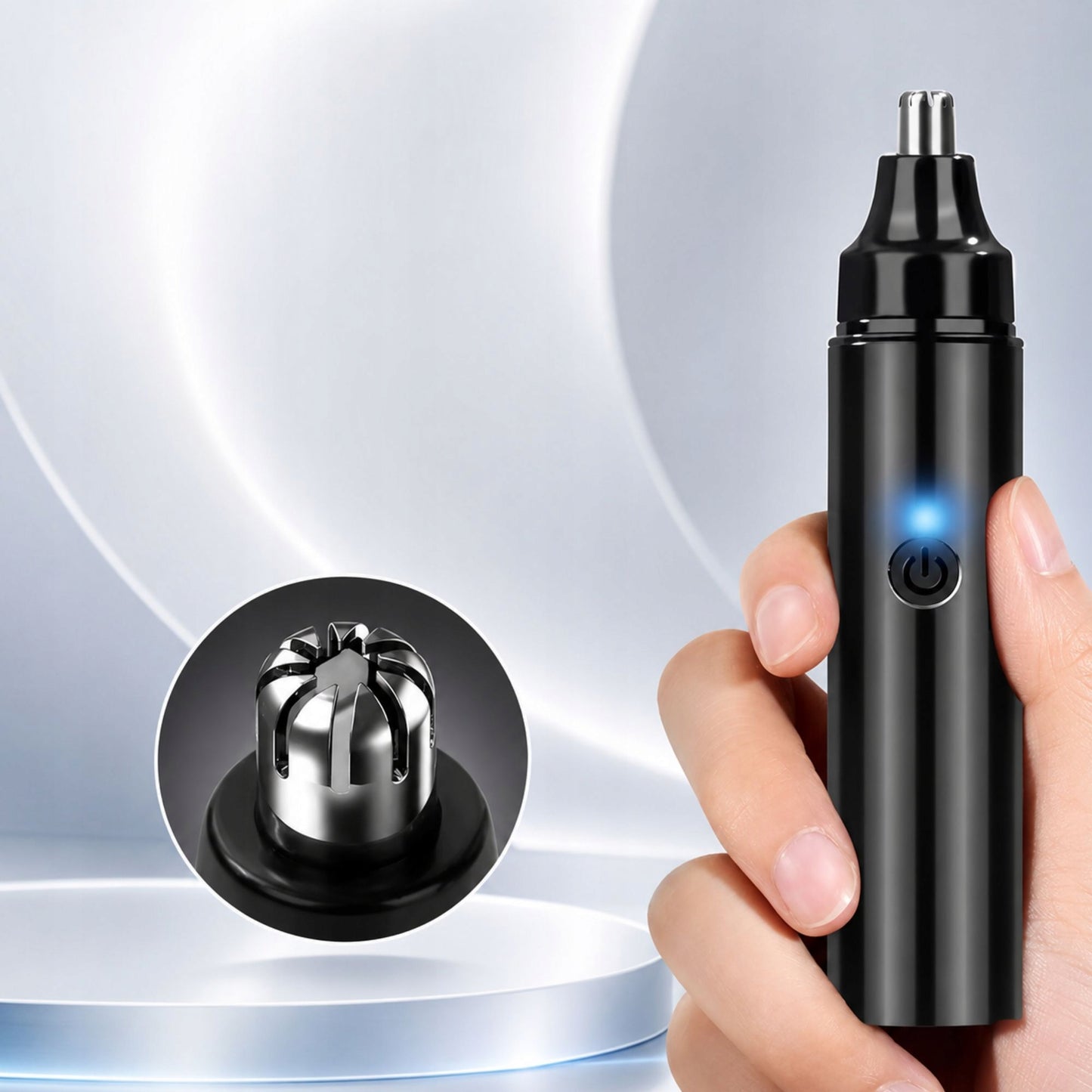 Trimer electric pentru nas și urechi, reîncărcabil prin USB